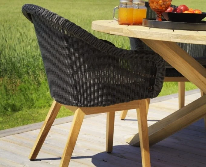 Krzesło CLAIRE drewno-technorattan