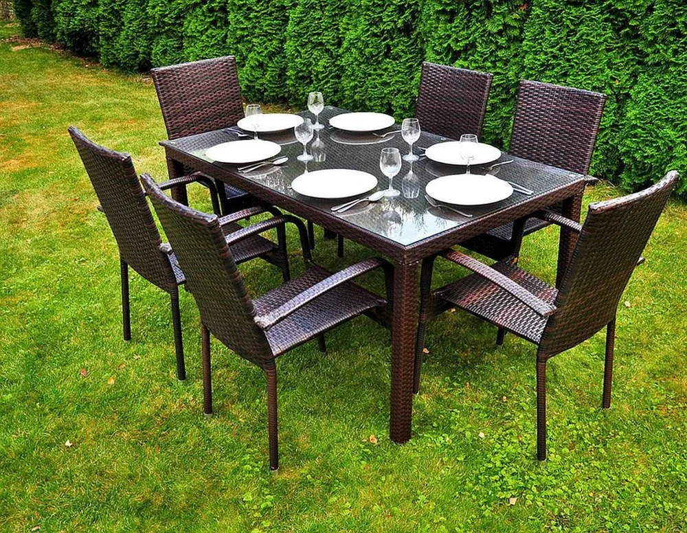 Komplet ogrodowy stołowy Secco dla 6 osób