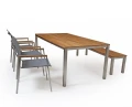 Krzesło ogrodowe BERLIN teak-stal nierdzewna