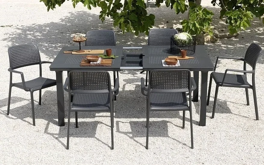 Komplet ogrodowy stół rozkładany LEVANTE i krzesła BORA