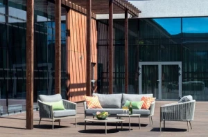 Szary zestaw mebli wypoczynkowych Serenity