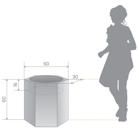 Wymiry donicy geometrycznej Ceto