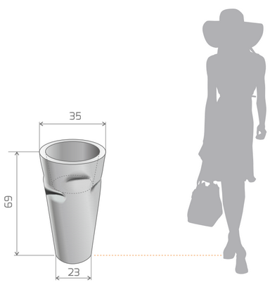 Wymiary pogiętej donicy Bent