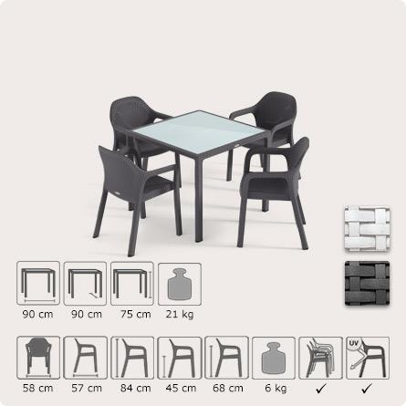 zestaw lechuza z kwadratowym stołem