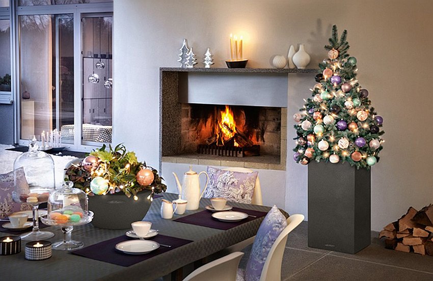 świątecznie przystrojona jadalnia