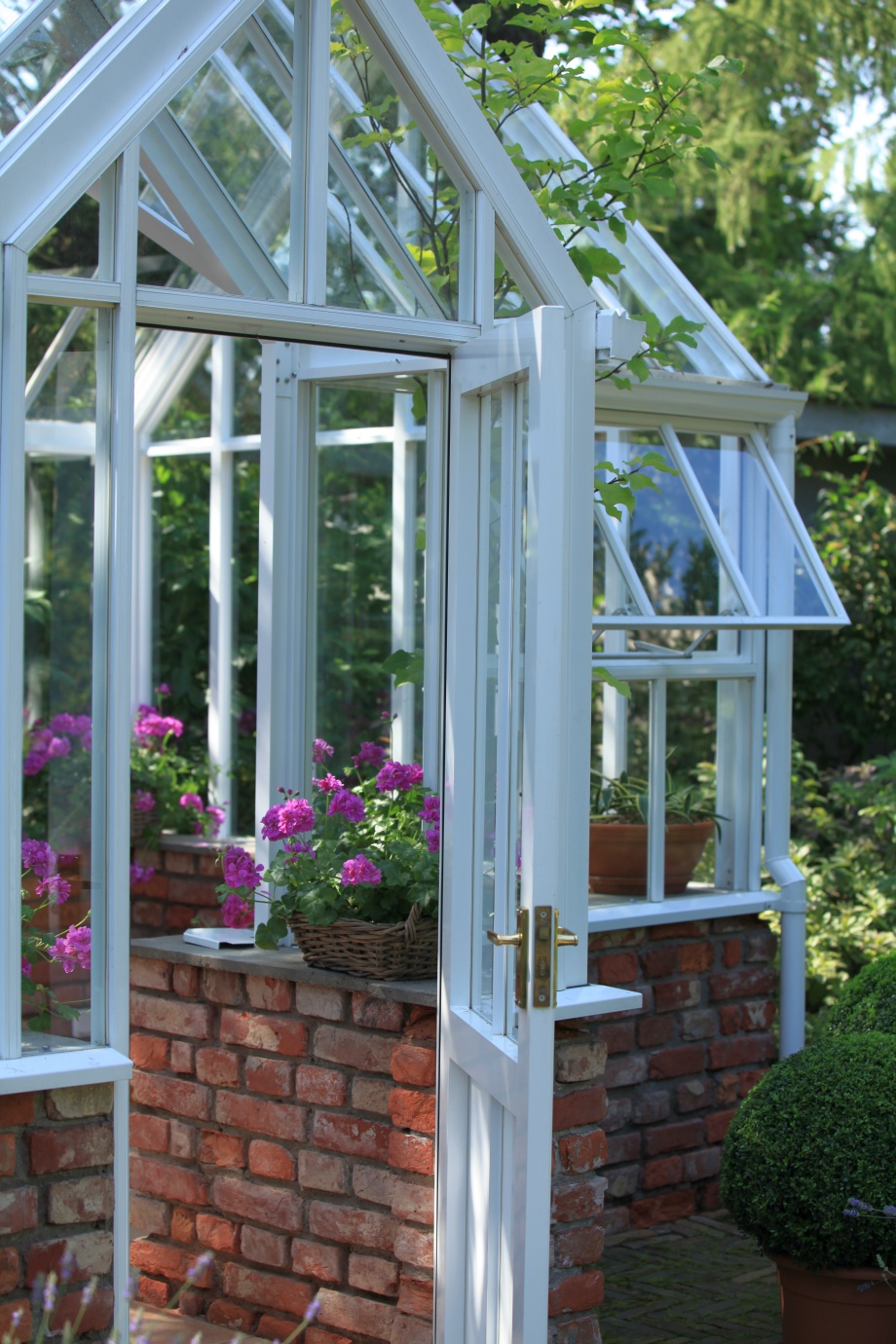 szklarnia na podbudowie z cegły