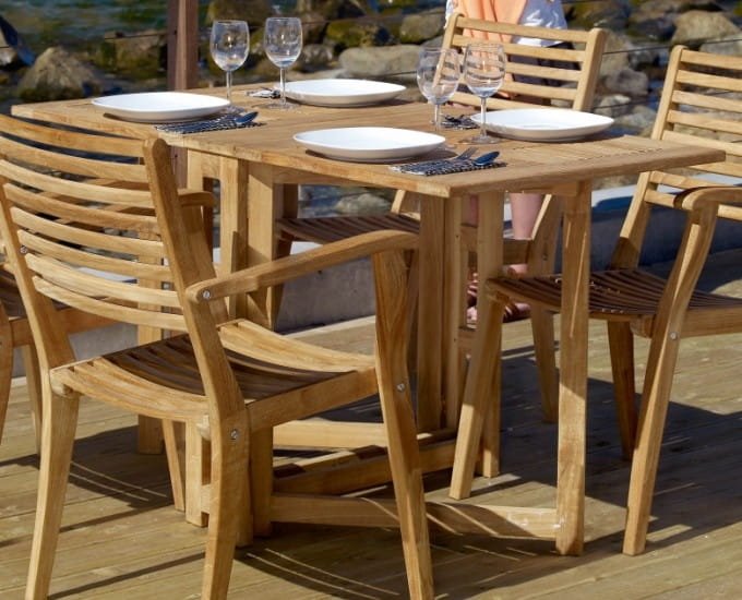 zestaw stół z krzesłami z teak