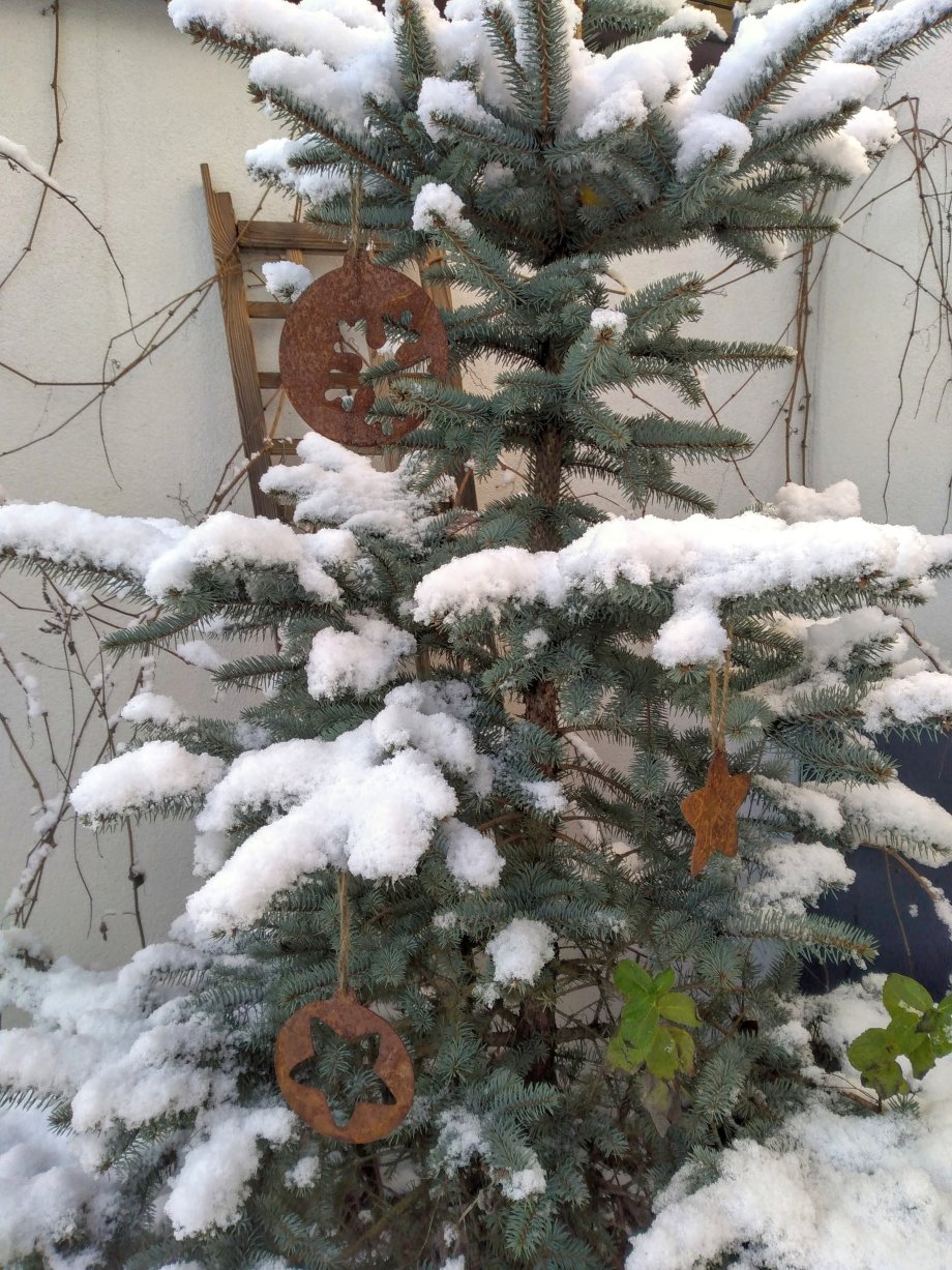 ozdoba ze stali korten na choince