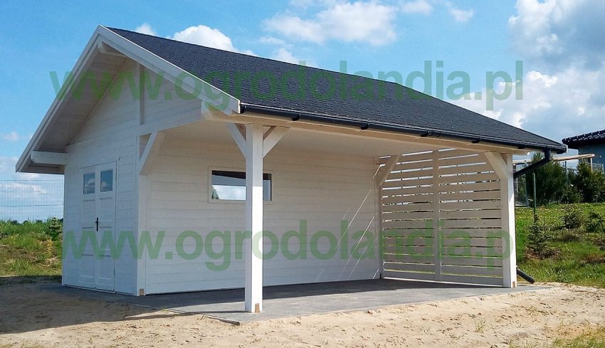 wiata z pomieszczeniem gospodarczym