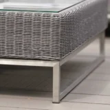 Niski stolik kawowy Fontana stal teak – zdjęcie 4